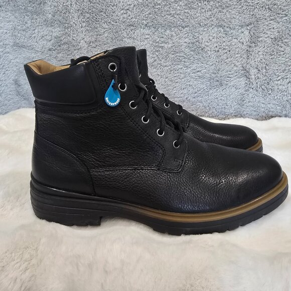 Johnston & Murphy Men's XC4 Henson Plain Toe Boot Black Leather Size 9 New WP - Picture 4 of 8